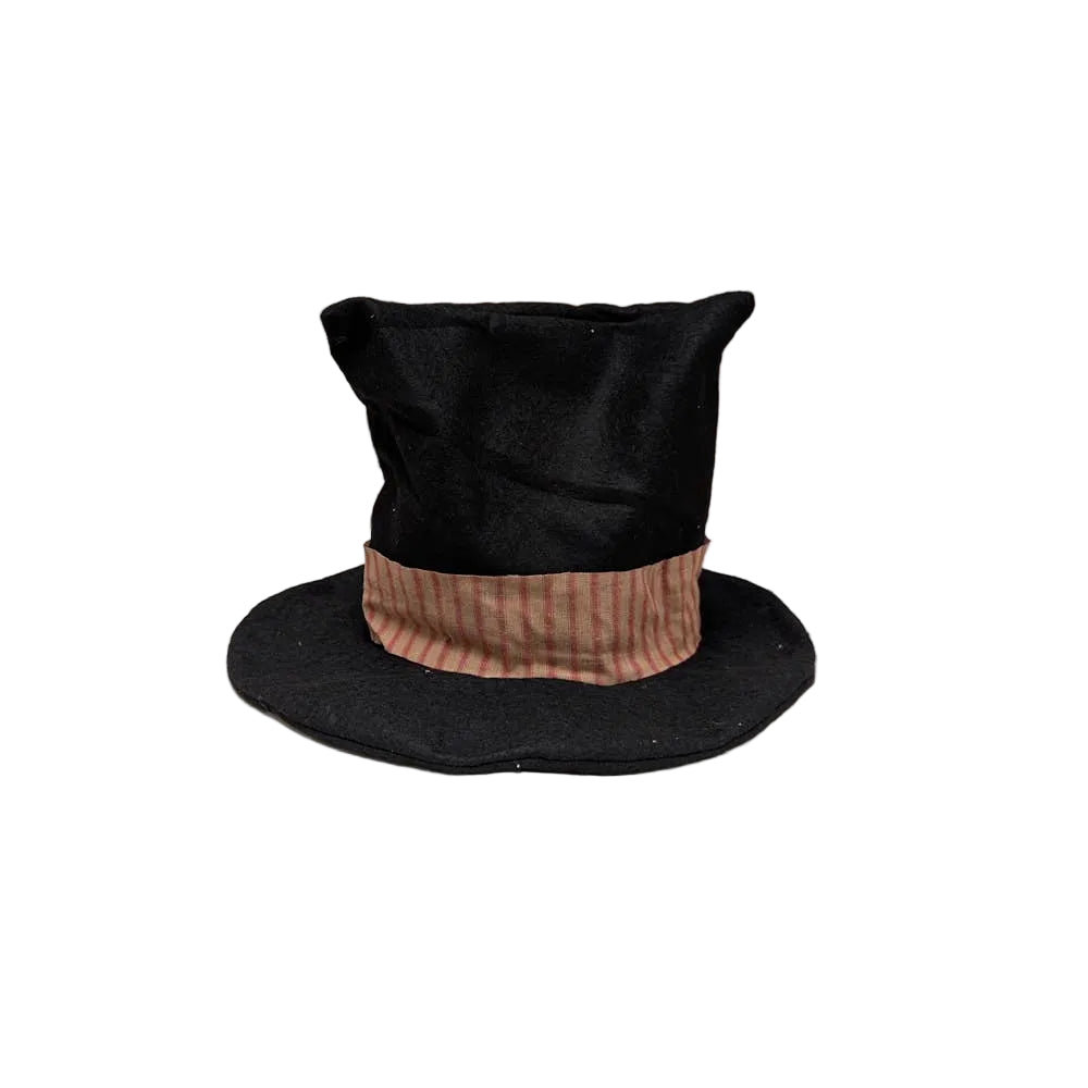 Black hat with a striped band