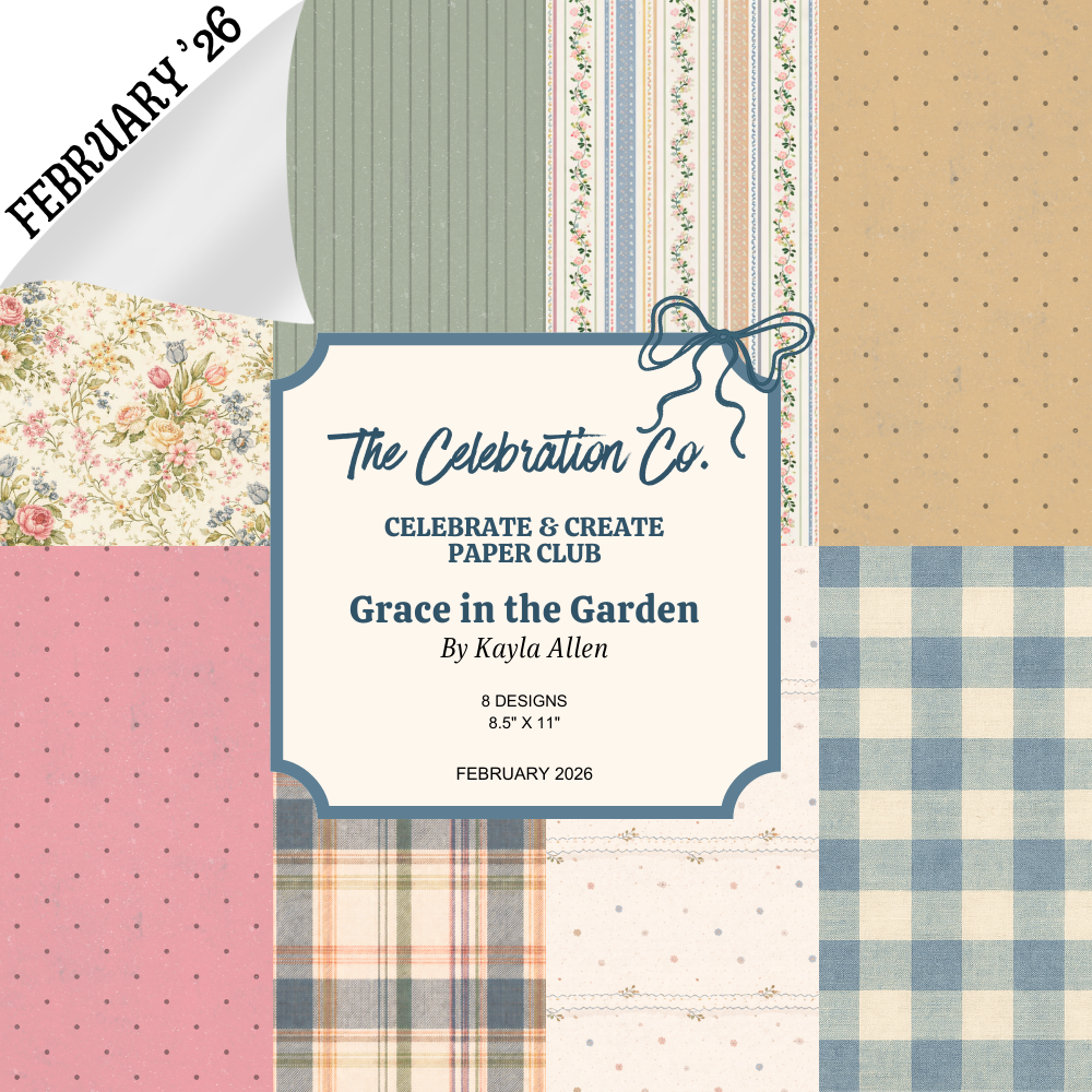 Grace in the Garden - Digital Download - Craft Paper Set-  Digital- The Celebration Co.