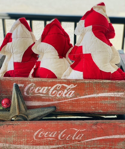 Fabric Christmas Tree made from Upcycled Quilts - 10" x 9"
