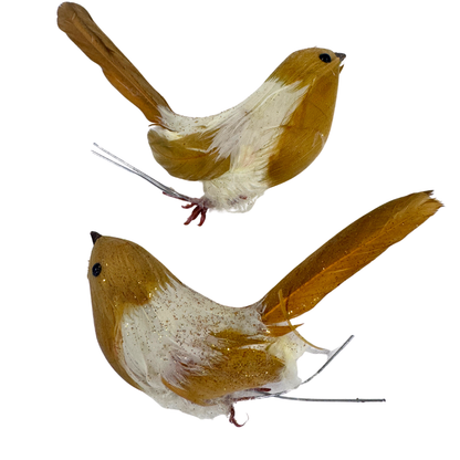 Gold Glitter Bird  2"
