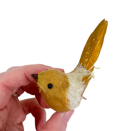 Gold Glitter Bird  2"