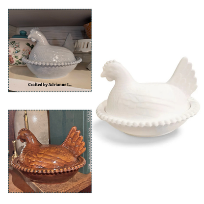 Farmhouse Hen on Nest Bowl-  3D- The Celebration Co.