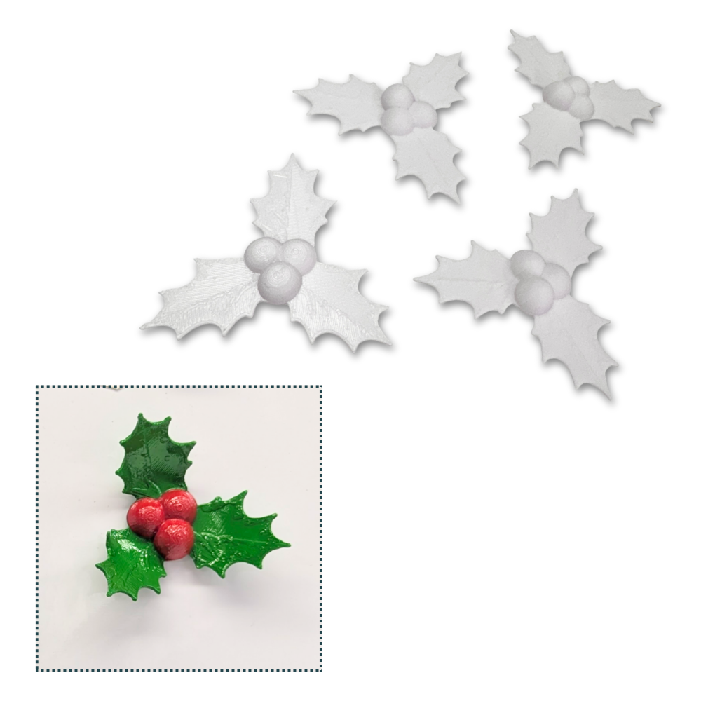 Holly Berries & Leaves-  3D- The Celebration Co.