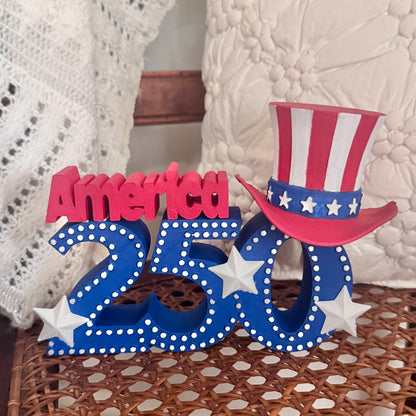 Mini DIY Decor Box - America 250 Sign & Flag-  Special- The Celebration Co.
