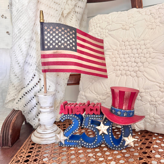 Mini DIY Decor Box - America 250 Sign & Flag
