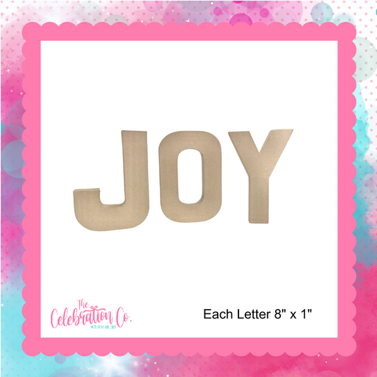 Paper Mache "Joy" Word Set