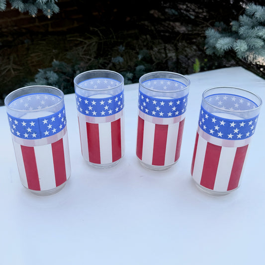 Vintage Patriotic Drinking Glasses (Set of 4)