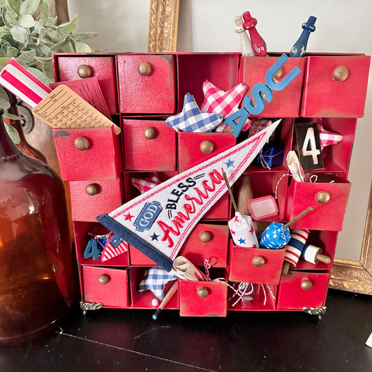 Paper-mache Apothecary Box with 25 Drawers