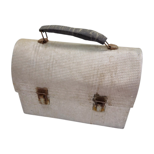 Vintage Industrial Aluminum Domed Lunch Box-  Decor- The Celebration Co.