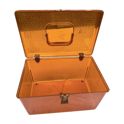 Vintage 1960s Burnt Orange Plastic Sewing Caddy with Removable Trays-  Decor- The Celebration Co.