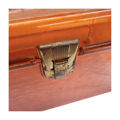 Vintage 1960s Burnt Orange Plastic Sewing Caddy with Removable Trays-  Decor- The Celebration Co.