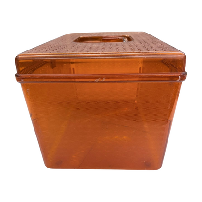 Vintage 1960s Burnt Orange Plastic Sewing Caddy with Removable Trays-  Decor- The Celebration Co.