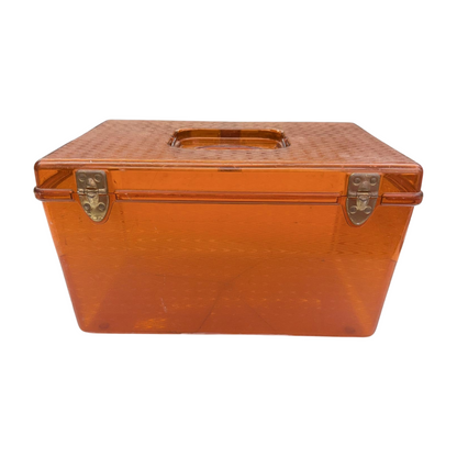 Vintage 1960s Burnt Orange Plastic Sewing Caddy with Removable Trays-  Decor- The Celebration Co.