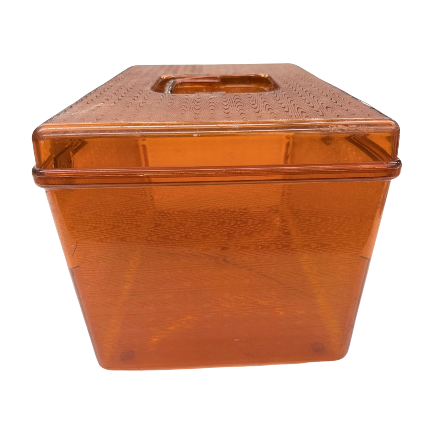 Vintage 1960s Burnt Orange Plastic Sewing Caddy with Removable Trays-  Decor- The Celebration Co.
