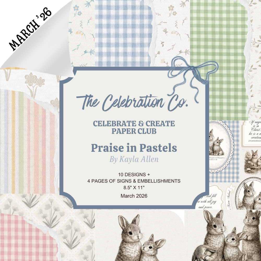 Celebrate & Create Paper Club - A Monthly Digital Download Subscription (March 2026)-  Digital- The Celebration Co.