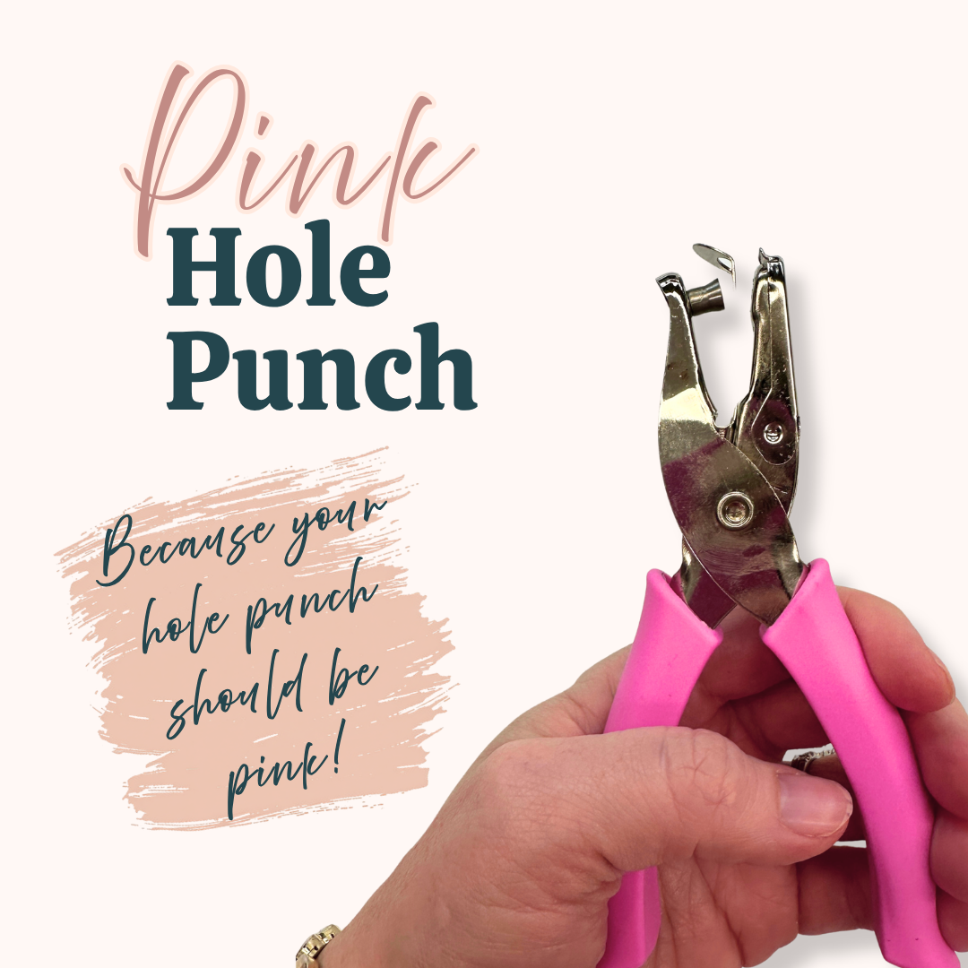 Pink Soft-Grip ¼" Hole Punch