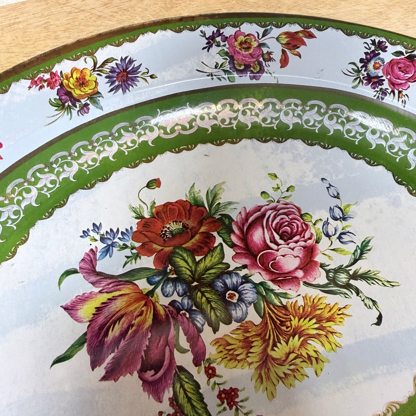 Vintage Nevco Floral Tin Platter – Made in South Africa-  vintage- The Celebration Co.