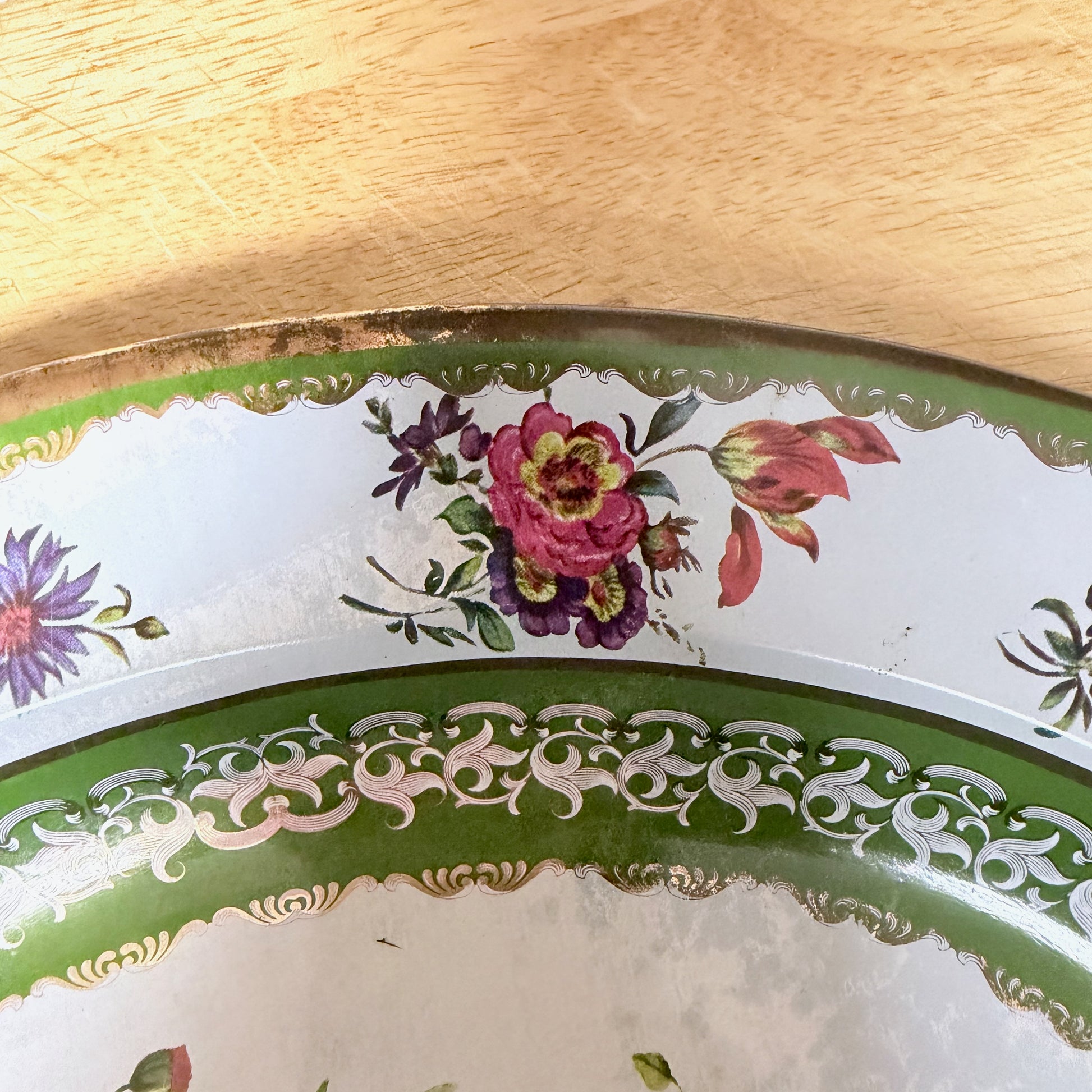 Vintage Nevco Floral Tin Platter – Made in South Africa-  vintage- The Celebration Co.