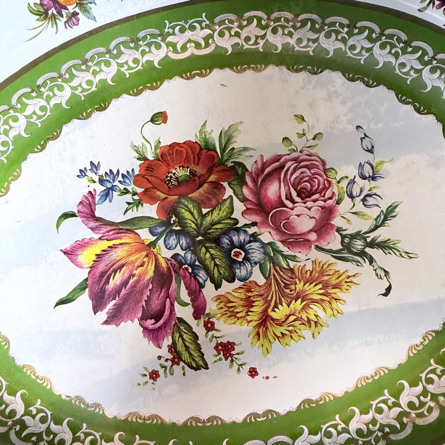 Vintage Nevco Floral Tin Platter – Made in South Africa-  vintage- The Celebration Co.