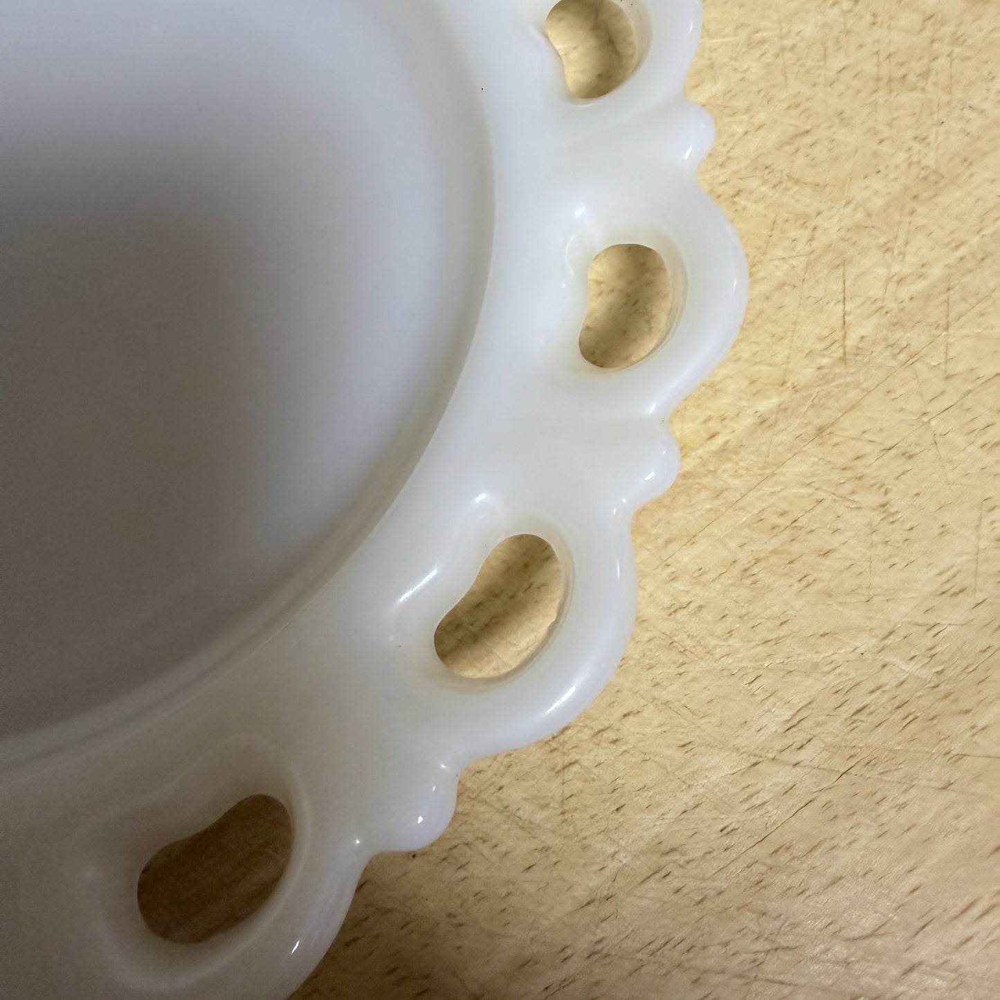 Vintage Milk Glass Lace Edge Plate-  vintage- The Celebration Co.