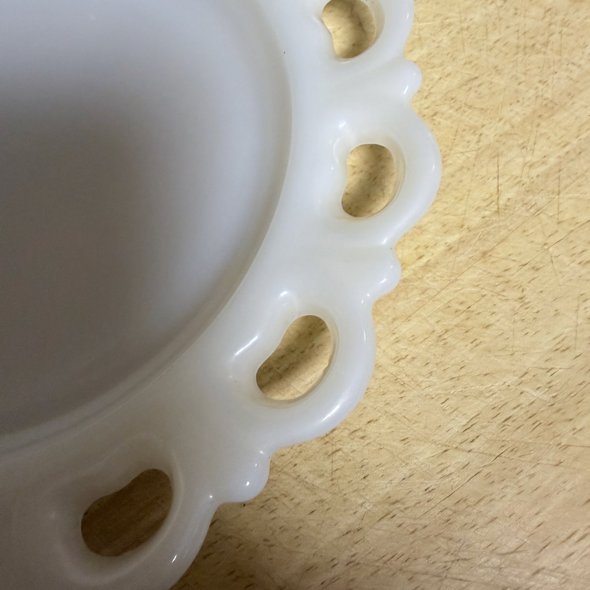 Vintage Milk Glass Lace Edge Plate-  vintage- The Celebration Co.