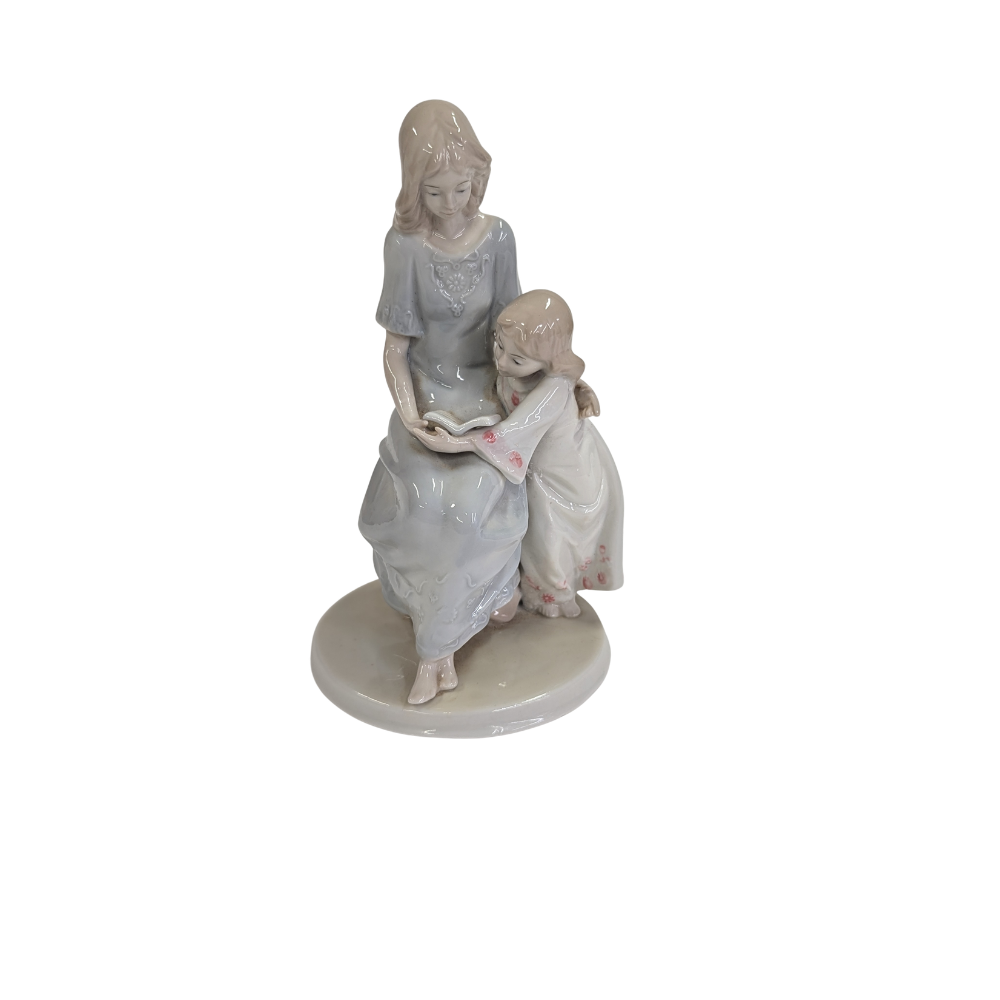 Vintage Mother & Child Reading Figurine-  vintage- The Celebration Co.