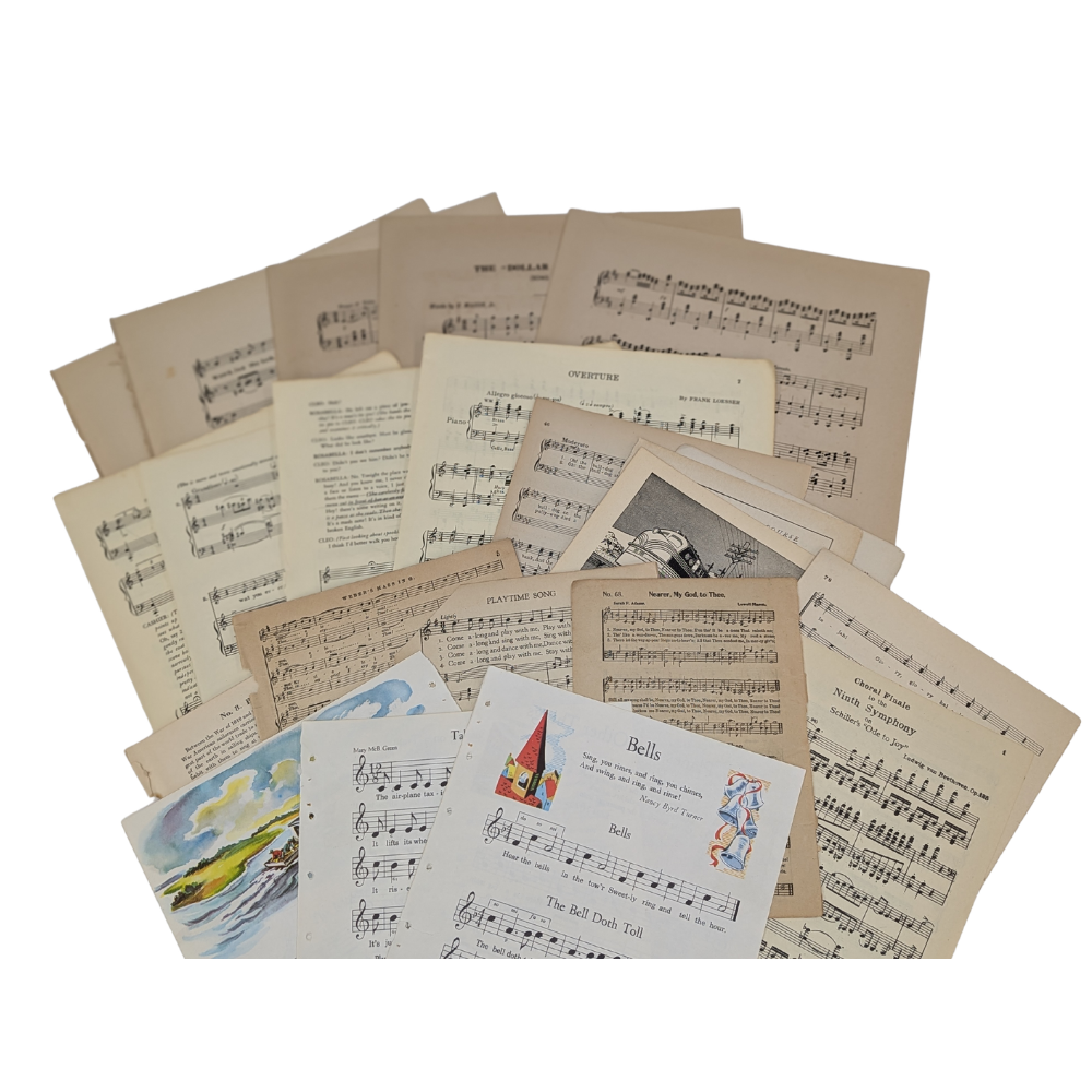 Vintage Sheet Music (8 Sheets)-  Crafting Paper- The Celebration Co.