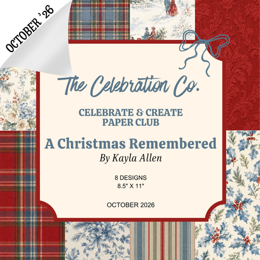 A Christmas Remembered - Digital Download - Craft Paper Set-  Digital- The Celebration Co.