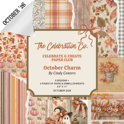Celebrate & Create Paper Club - A Monthly Digital Download Subscription (October 2026)-  Digital- The Celebration Co.