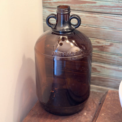 Vintage Amber Glass Gallon Bottle Jug-  vintage- The Celebration Co.