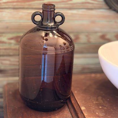 Vintage Amber Glass Gallon Bottle Jug-  vintage- The Celebration Co.
