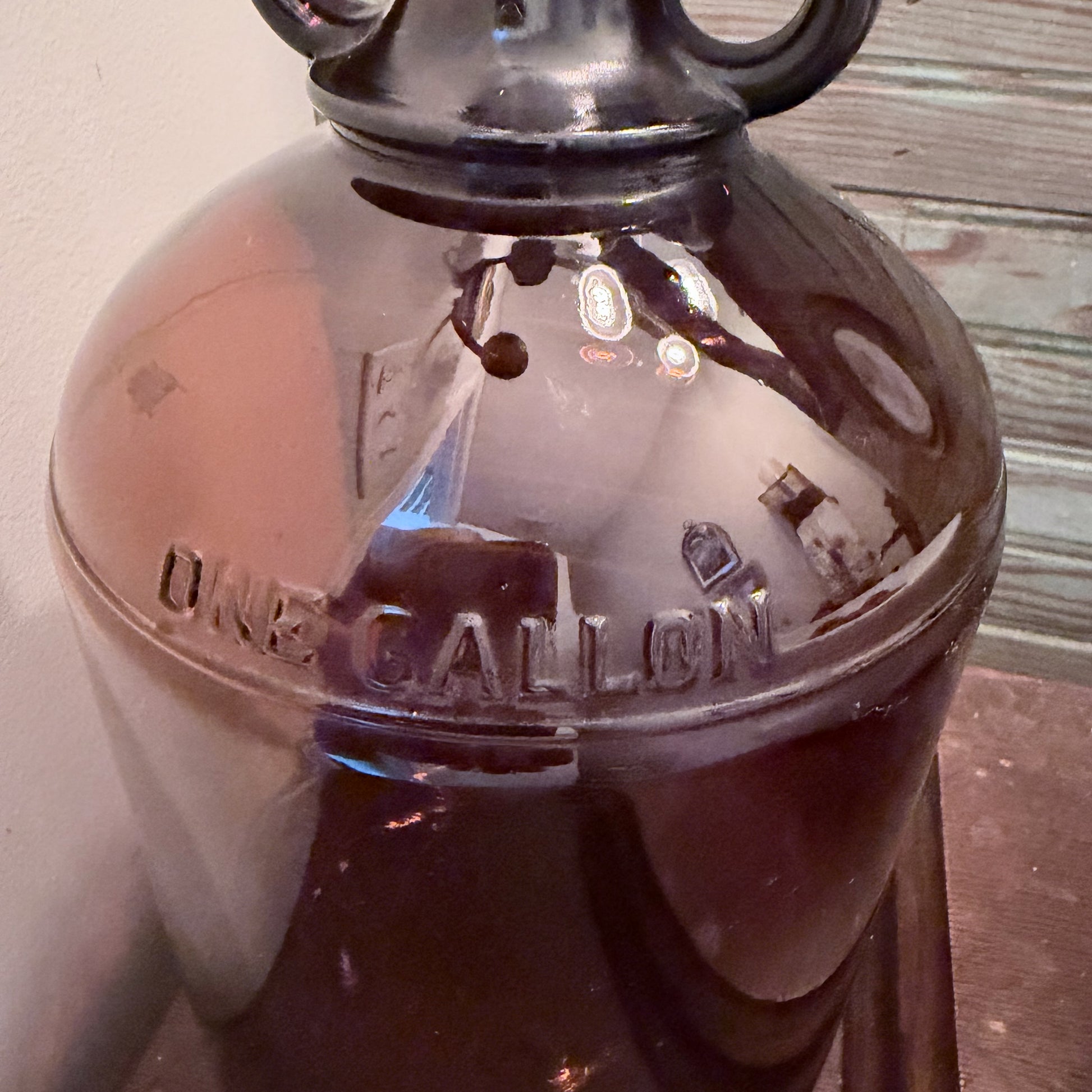Vintage Amber Glass Gallon Bottle Jug-  vintage- The Celebration Co.