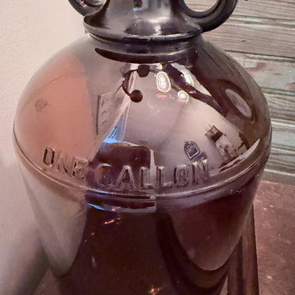 Vintage Amber Glass Gallon Bottle Jug-  vintage- The Celebration Co.