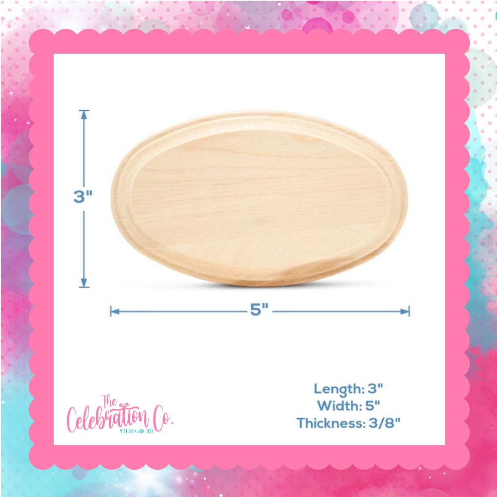 5" Wood Plaque with Beveled Edge - Oval