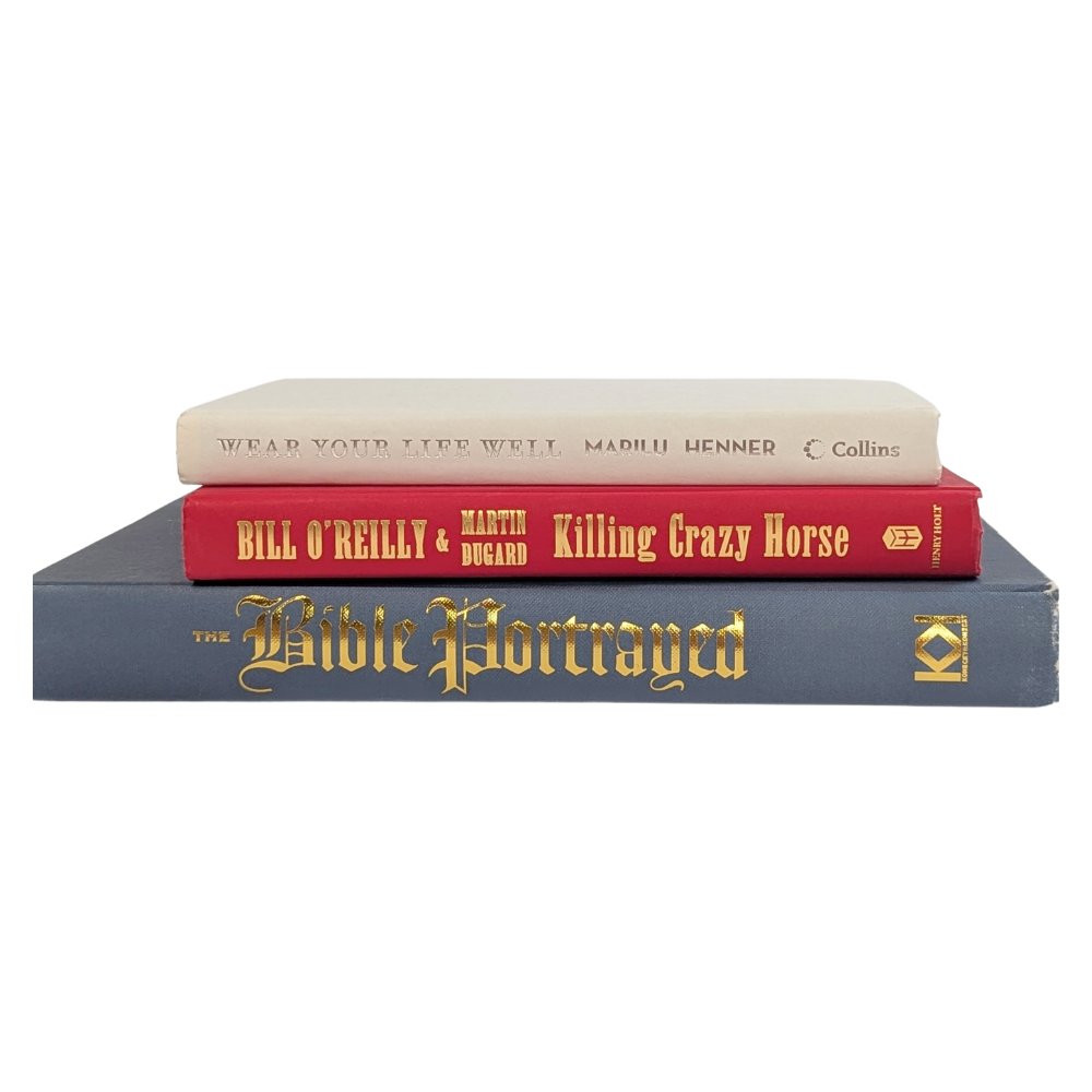 Decorative Patriotic Book Stack – Set of 3 Coordinating Books (Choice of 9 Stacks)