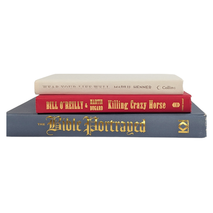 Decorative Patriotic Book Stack – Set of 3 Coordinating Books (Choice of 9 Stacks)