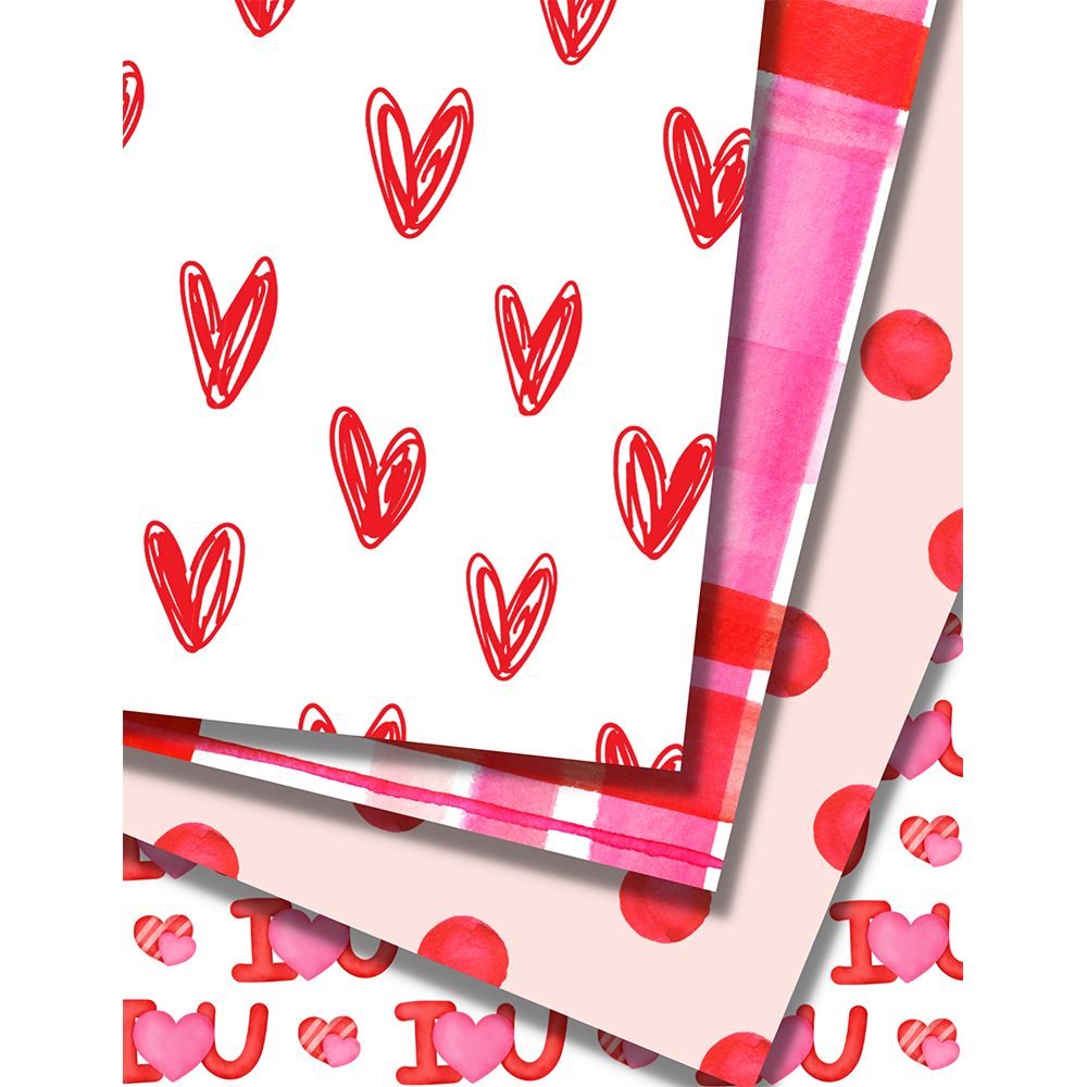 Painted Valentine's Day - Digital Download - Craft Paper Package