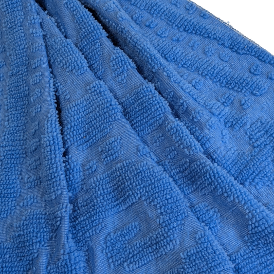 Vintage Chenille Bedspread Fat Quarter - Royal Blue - Square Design (Approx. 19"x21")