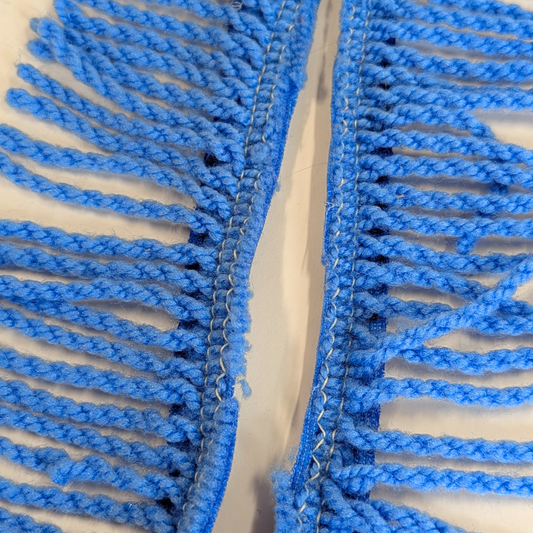 Vintage Chenille Bedspread Fringe - Royal Blue