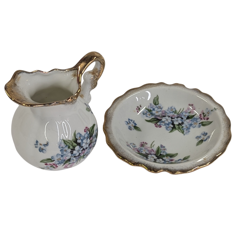 Vintage Floral Pitcher & Bowl Set, Japan-  vintage- The Celebration Co.