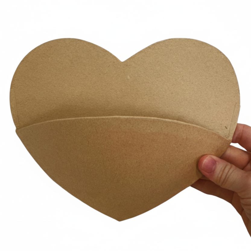 Premade Paper Mache Heart Wall Pocket