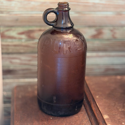 Vintage Amber Glass Purex Half Gallon Bottle-  vintage- The Celebration Co.