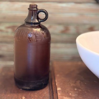 Vintage Amber Glass Purex Half Gallon Bottle-  vintage- The Celebration Co.