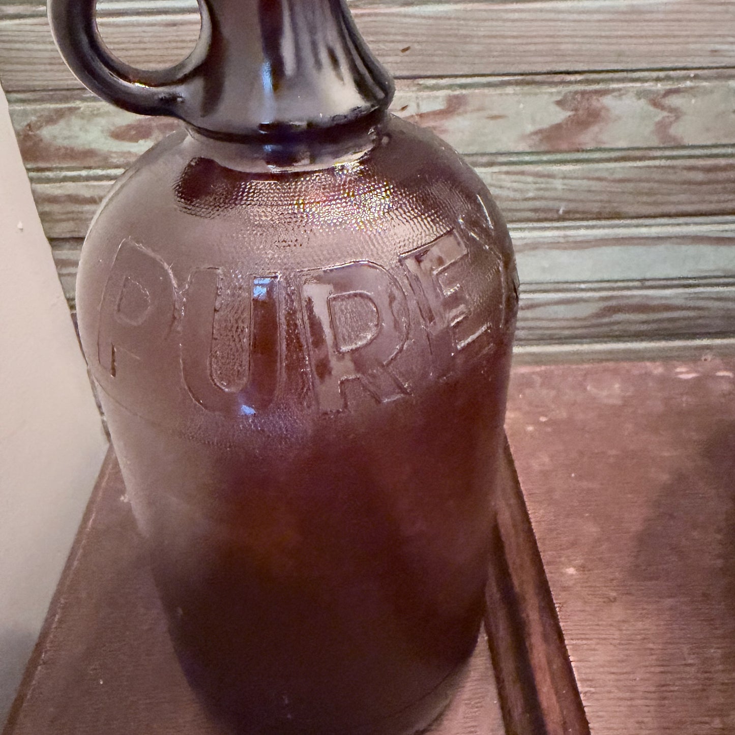 Vintage Amber Glass Purex Half Gallon Bottle-  vintage- The Celebration Co.