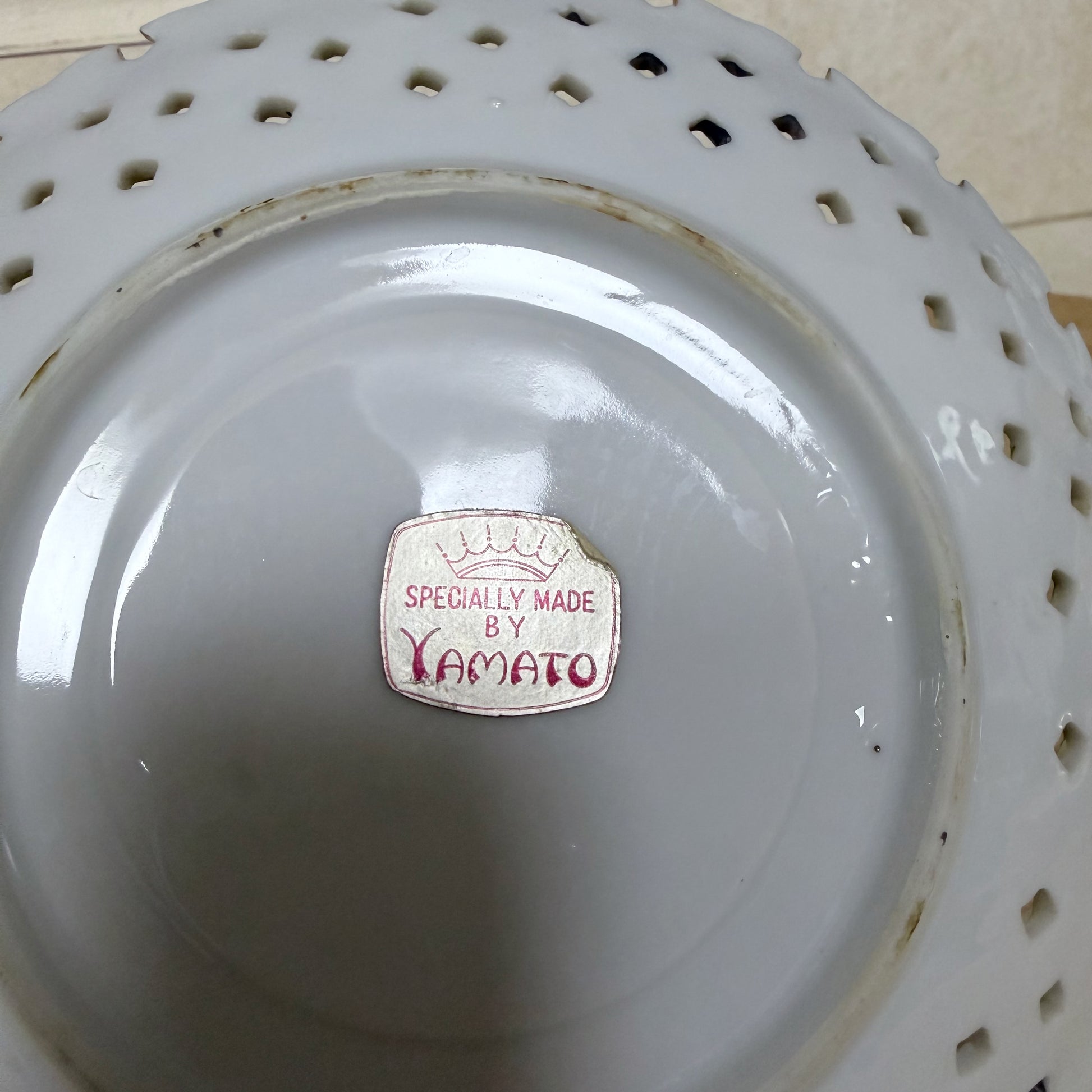 Vintage Yamato Reticulated Floral Porcelain Dish-  vintage- The Celebration Co.