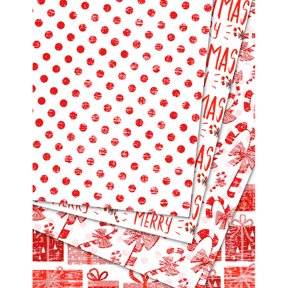 Red and White Christmas - Crafting Paper Package