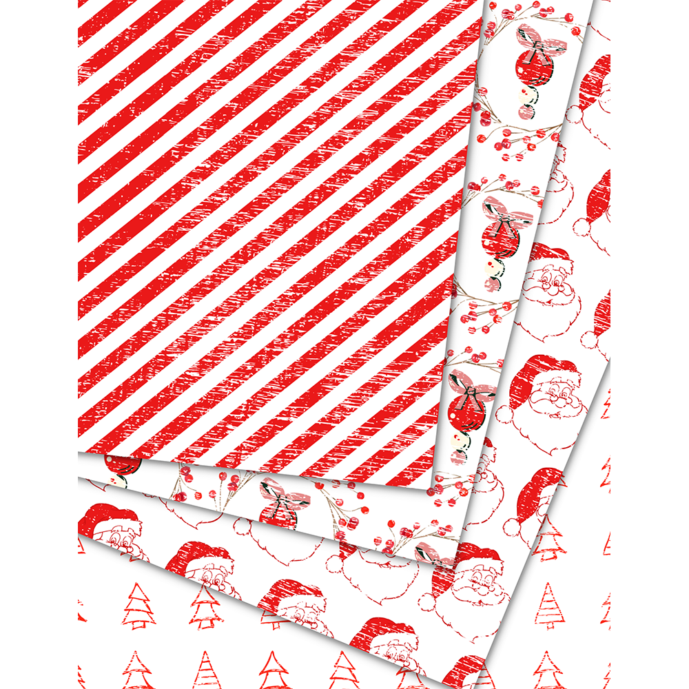 Red and White Christmas - Digital Download - Craft Paper Package