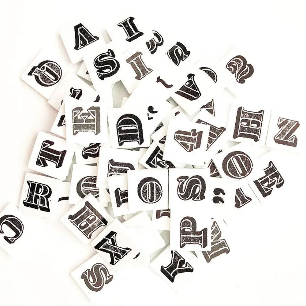 Scrabble Tile Letter Sets - 120 Characters, Bold Font, White