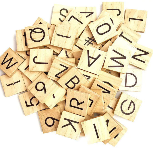 Scrabble Tile Letter Sets - 120 Characters, Bold Font, Natural
