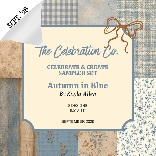 Autumn in Blue - Digital Download - Craft Paper Set